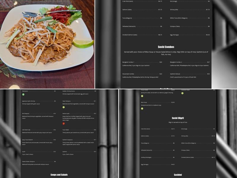 Bangkok Thai & Sushi Menu