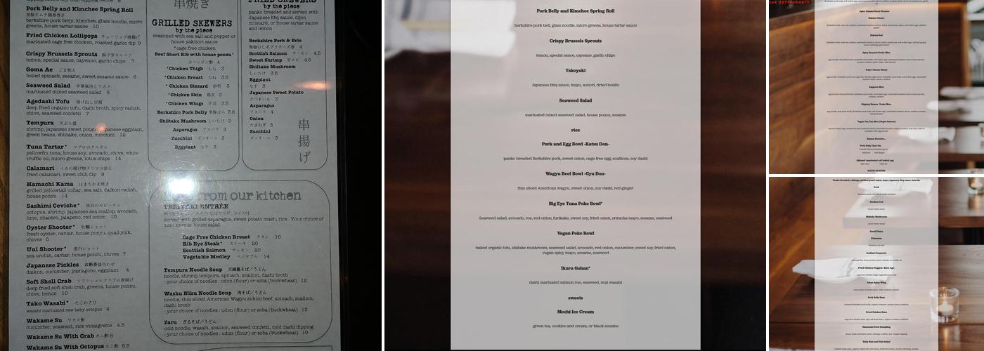 Ramen Wasabi Menu