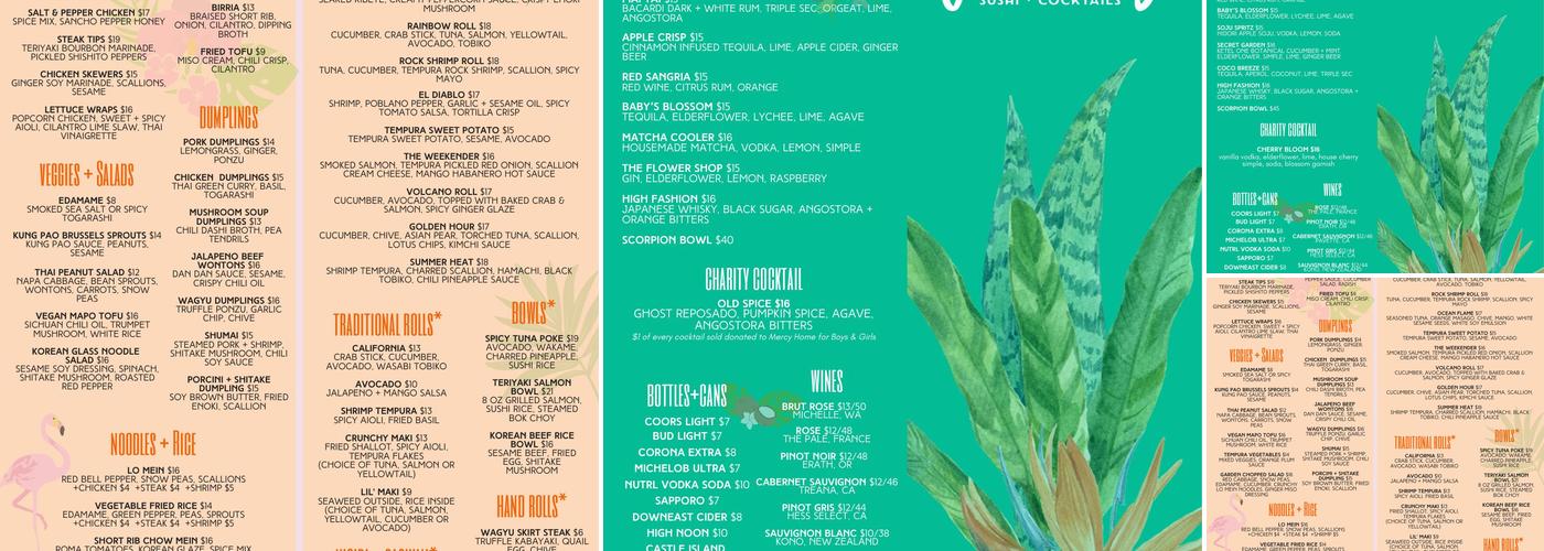 Fat Baby Menu