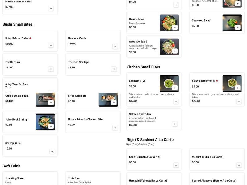 Sakana Sushi Menu