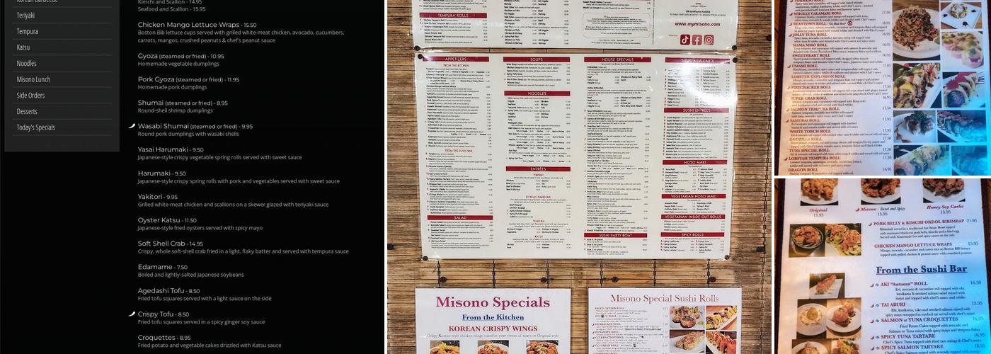 Misono Menu