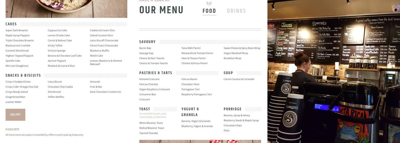 Coffee#1 Monmouth Menu