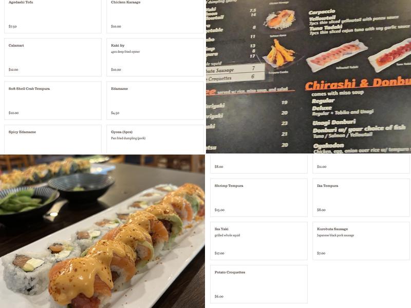 Sendo Sushi Menu