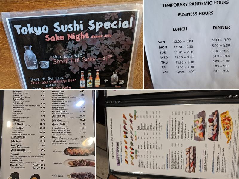 Tokyo Sushi Menu