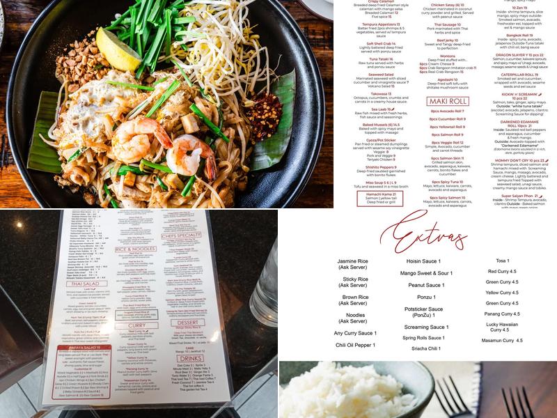 Origami Tiger Sushi Thai Cuisine Menu