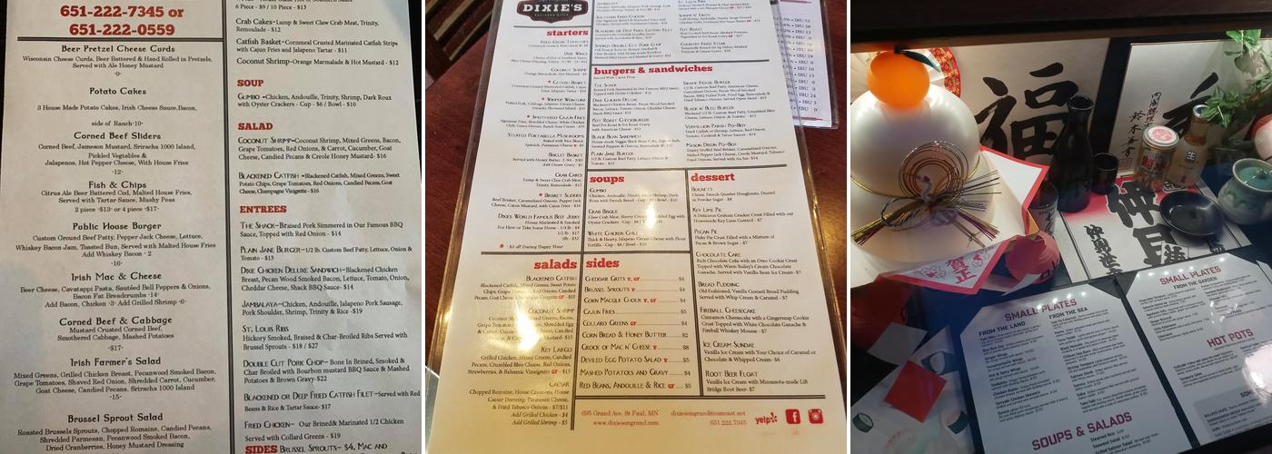 Dixie's On Grand Menu