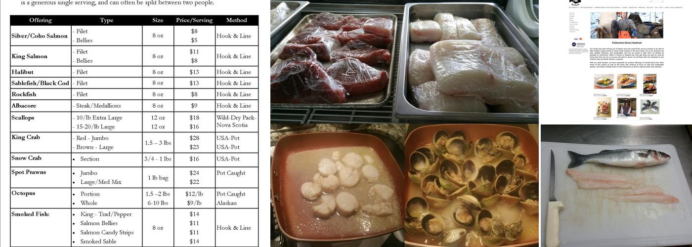 Alaskan Pride Seafoods Menu
