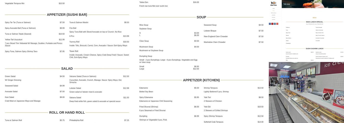 Wow Sushi Menu