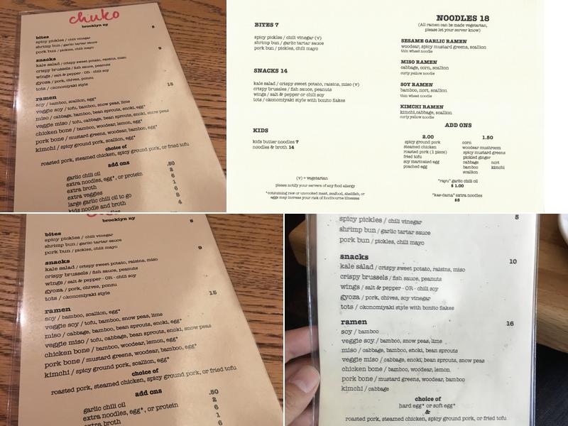 Chuko Menu