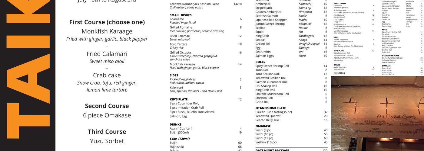 Taiki Menu