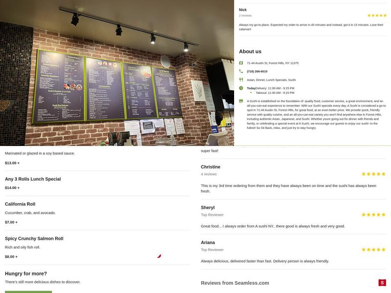 A Sushi Menu