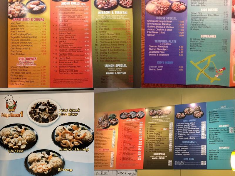 Tokyo House One Menu