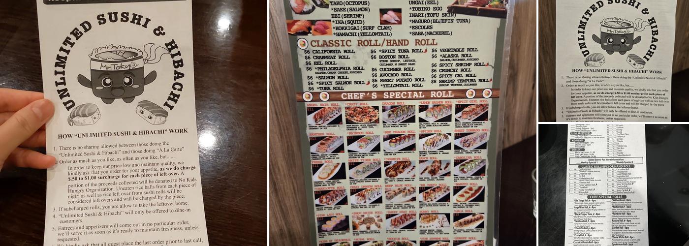 Mr Tokyo Japanese Restaurant Menu