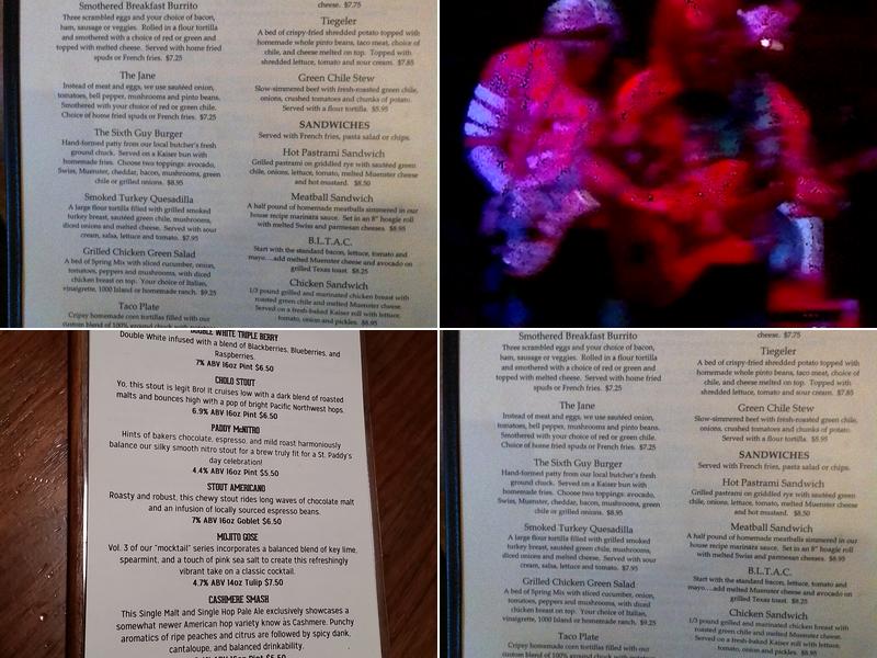 Marble Brewery Westside Taproom Menu