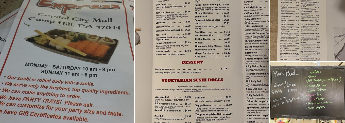 Sushi Express Menu