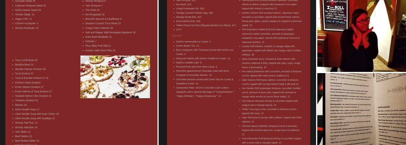 SASA Menu