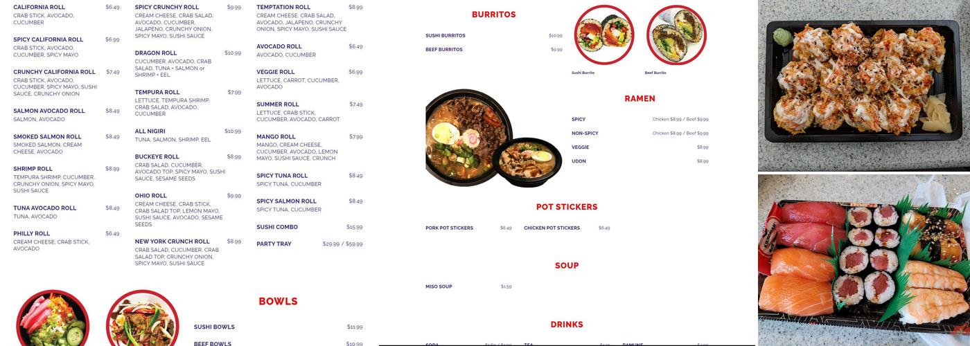 Sushiyo Menu
