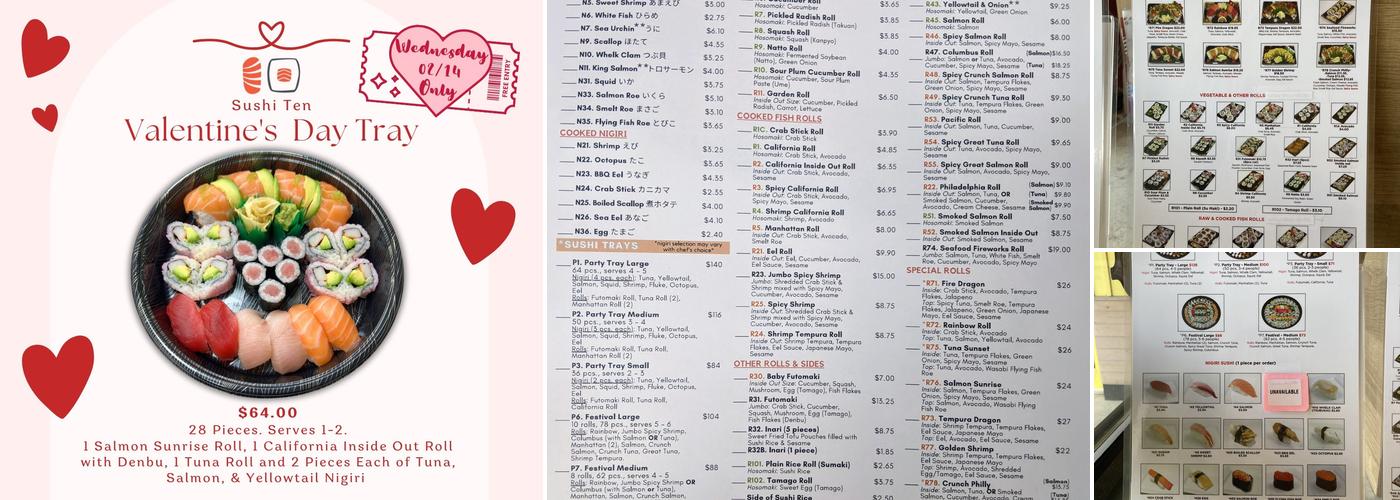 sushi ten Menu