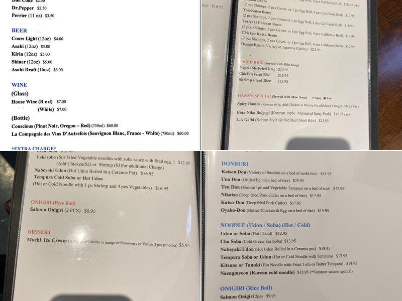 INO Japanese Bistro Menu