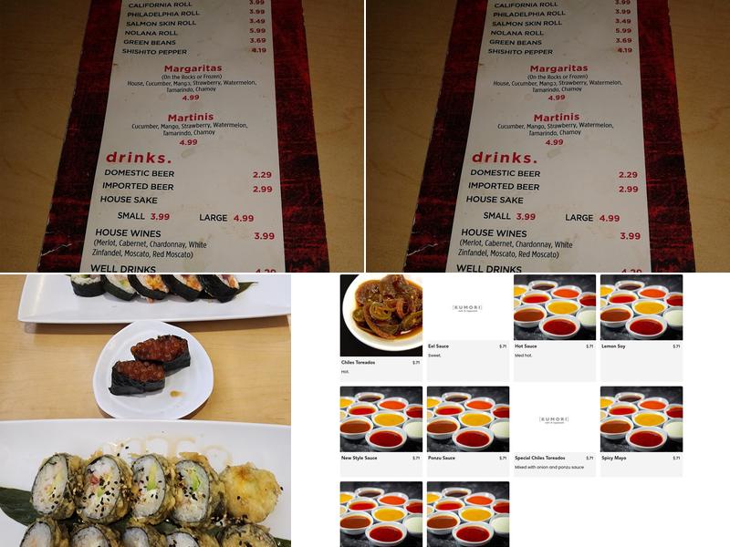 Kumori Sushi & Teppanyaki Uptown Plaza Menu