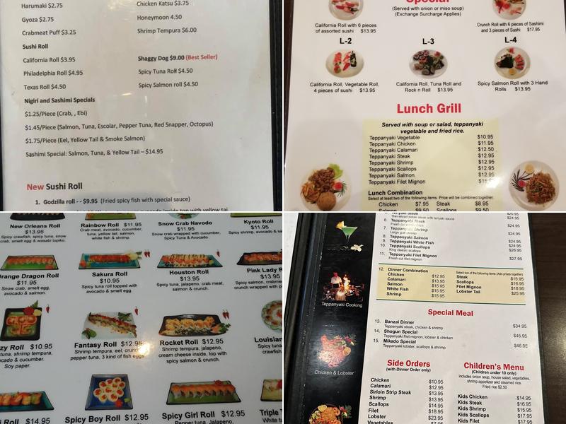 Shogun Menu
