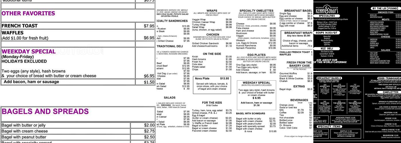 Bagel Express Menu
