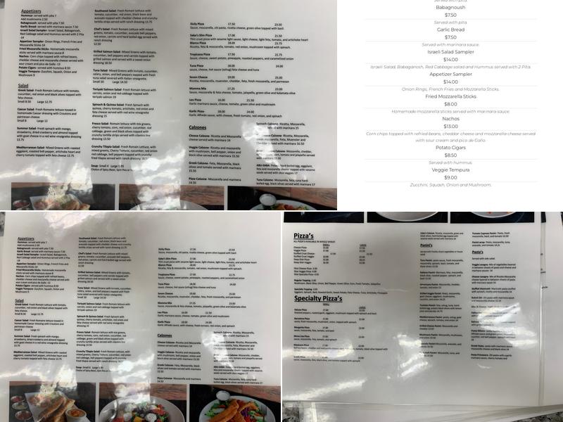 Saba's Restaurant Menu