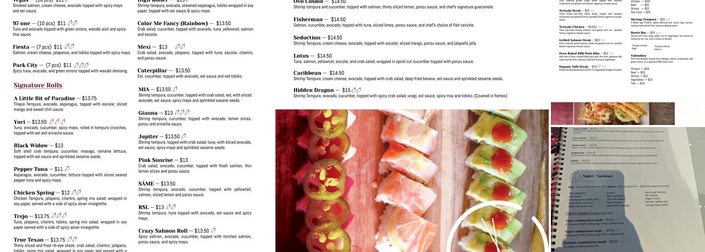 Same Sushi Menu