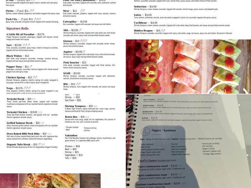 Same Sushi Menu