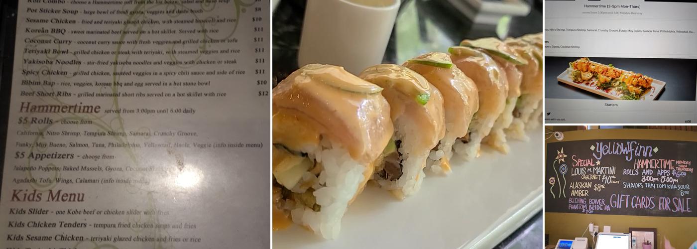 Yellowfinn Grill & Sushi Bar Menu