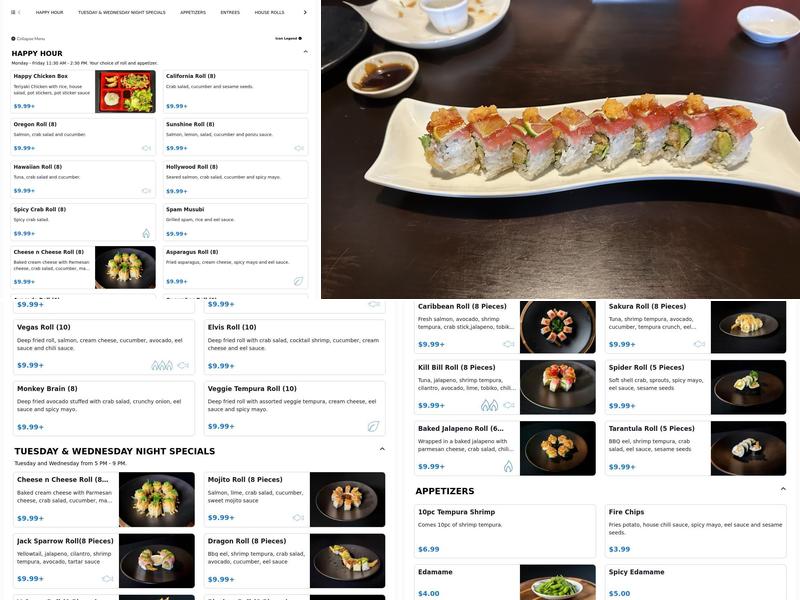 Sushi UP Menu