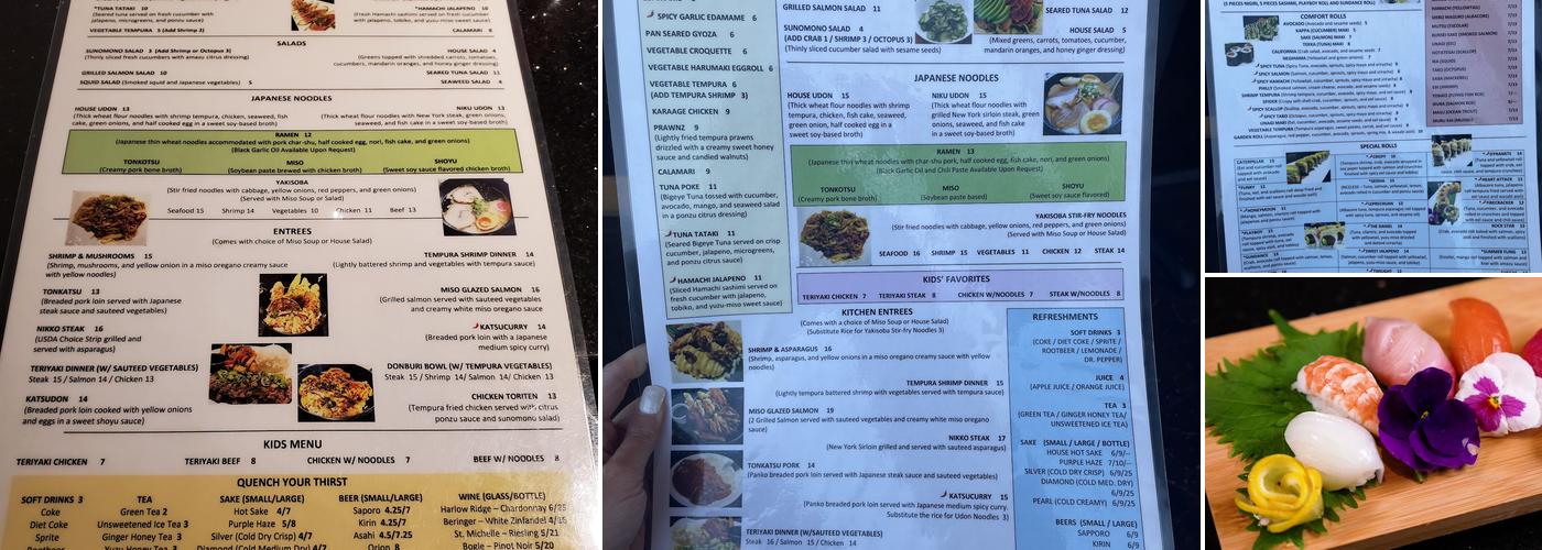 Nikko Sushi and Ramen Menu