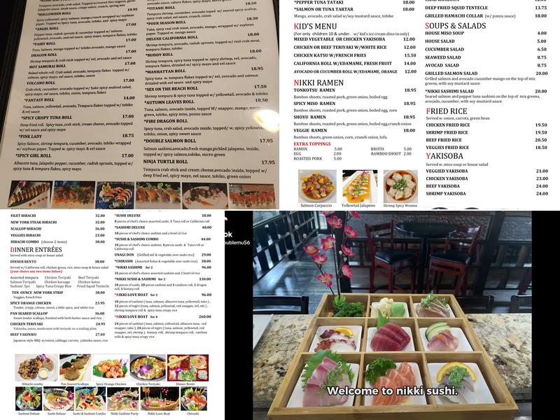 Nikki Sushi & Steak Menu
