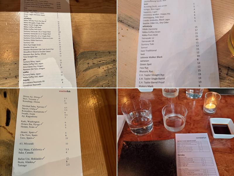 Nimblefish Menu