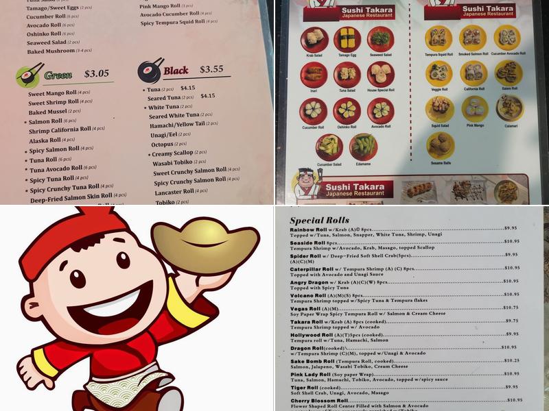 Sushi Takara Menu