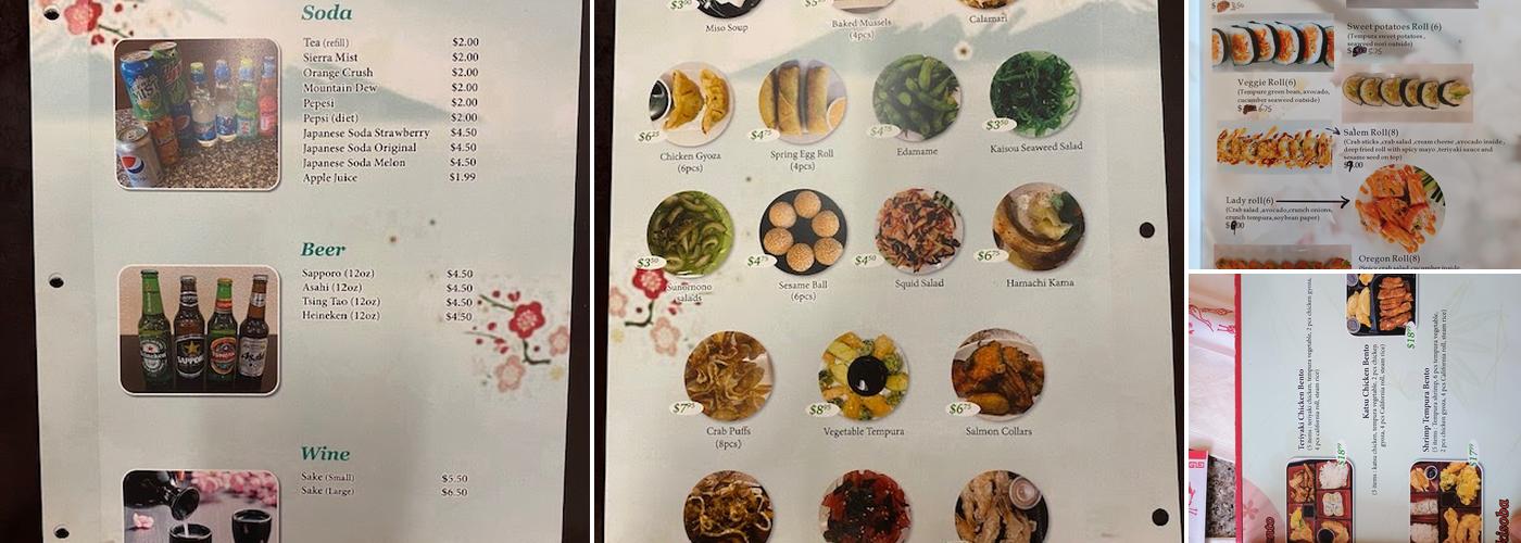 V&A Sushi Menu