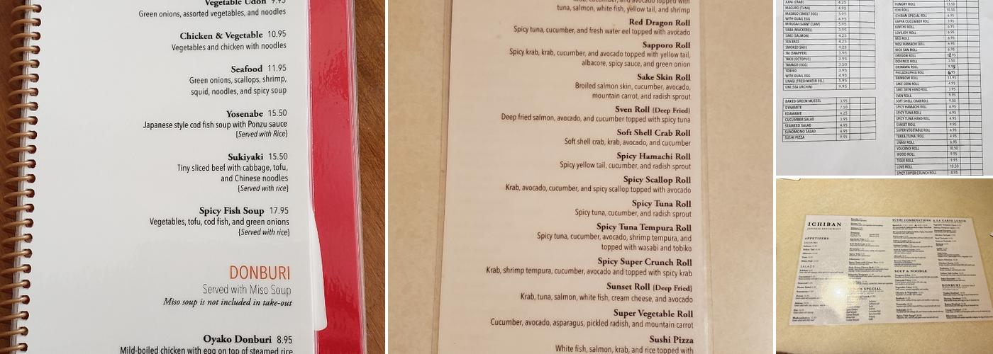Ichiban Menu