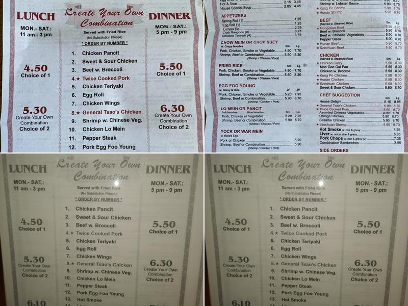 Orient Express Menu