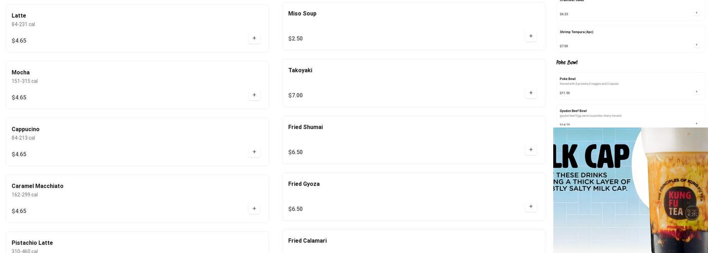 Ninja Cafe - Blacksburg Menu
