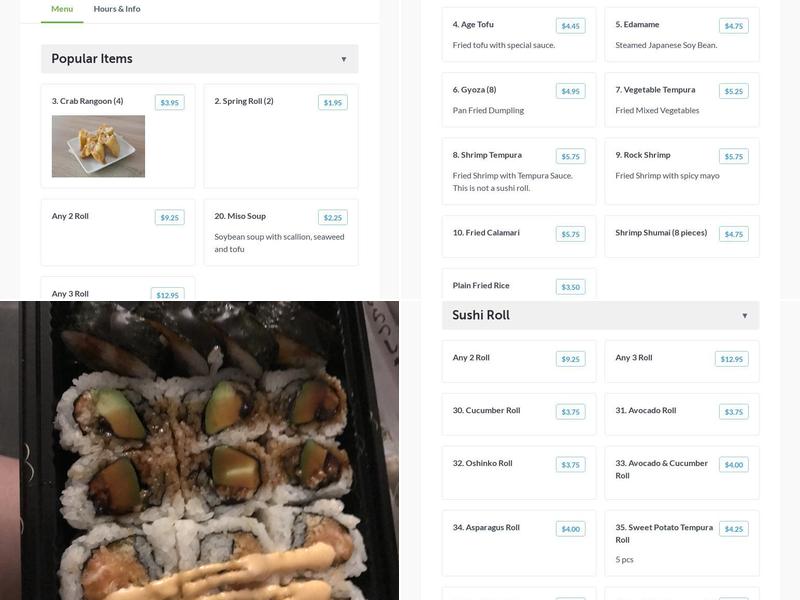 Sushi Express Menu