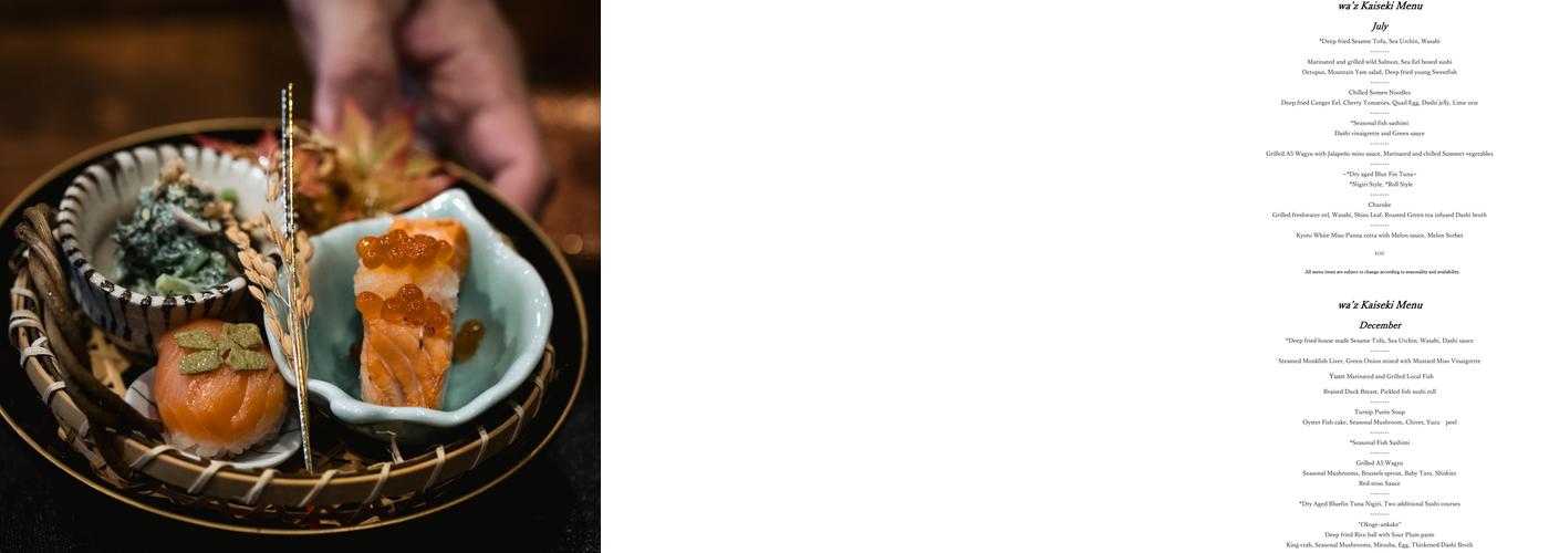 Wa'z Seattle Menu