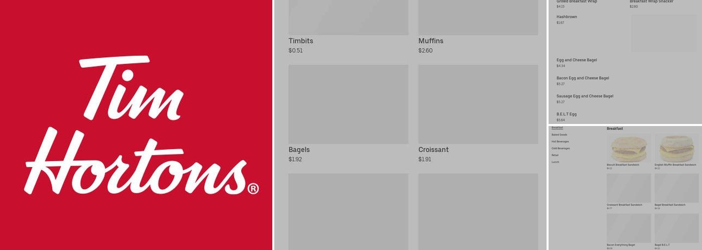 Tim Hortons Menu