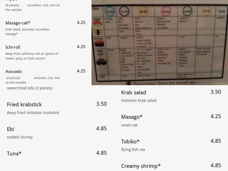 Sushi Revolution Menu