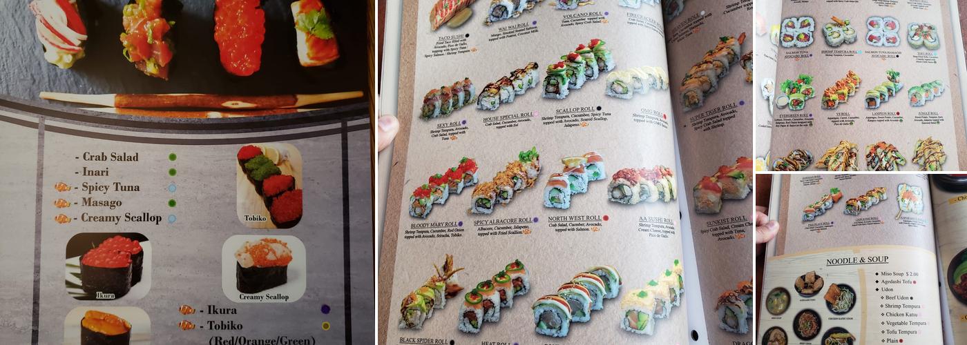 aa Sushi Menu