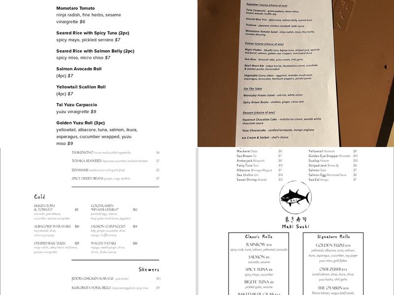 Mrs. Fish Menu