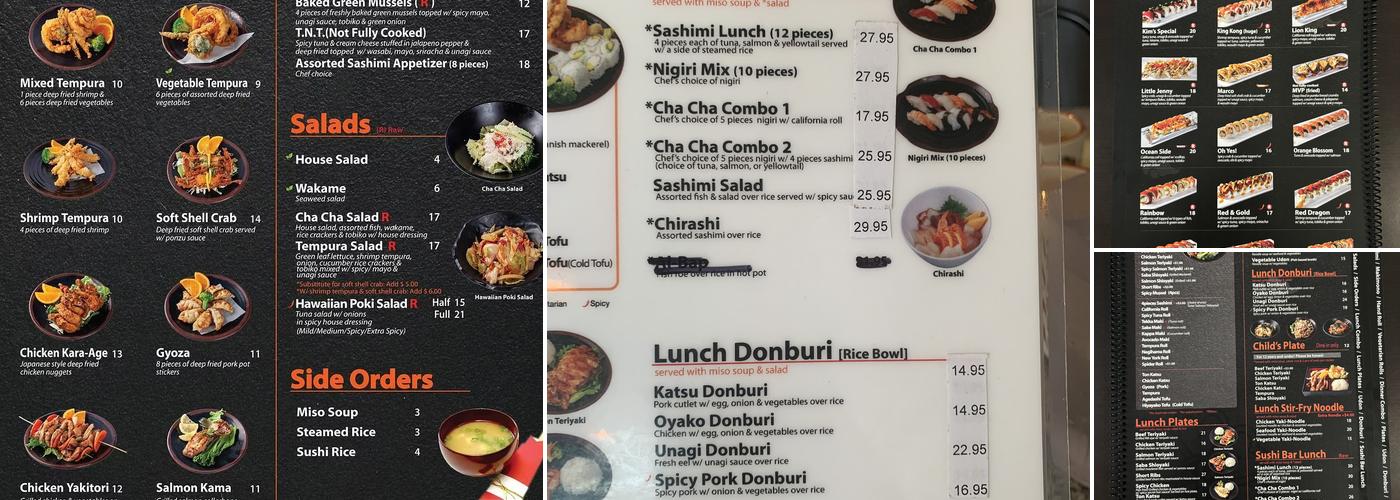 Cha Cha Menu