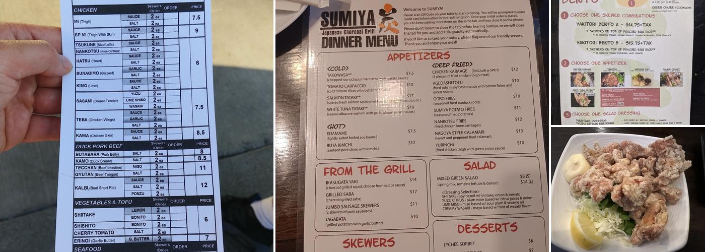 Sumiya Menu