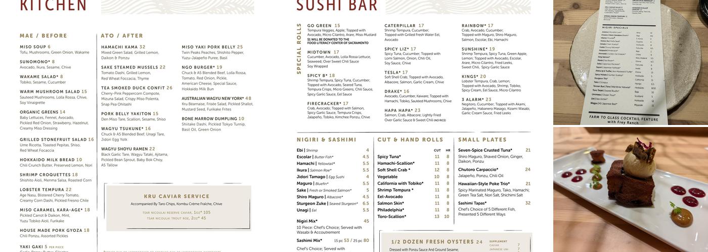 Kru | Contemporary Japanese Cuisine Menu