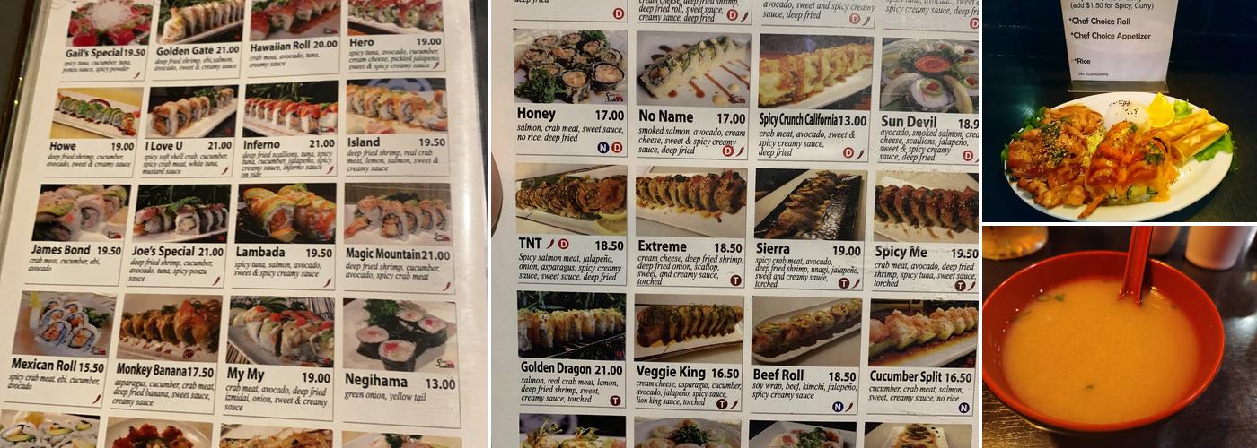 Sushi Hook Menu