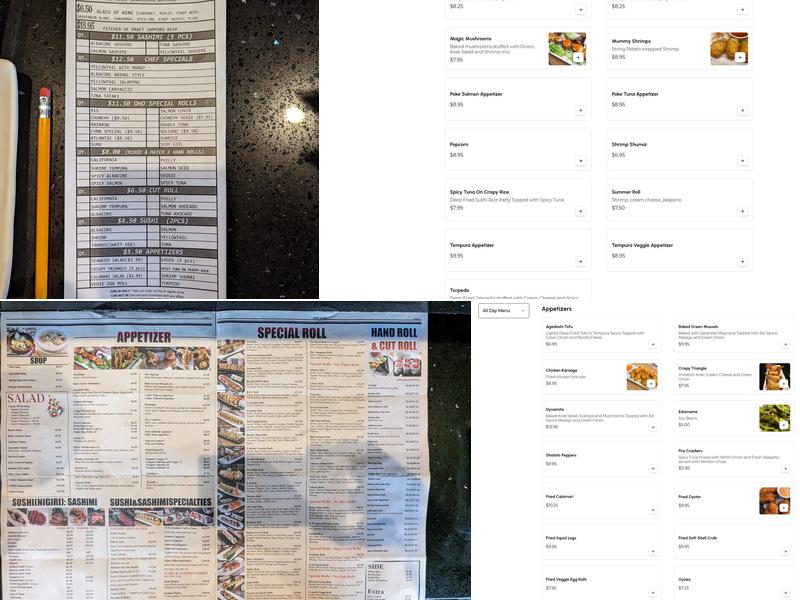 OHO Sushi Studio Menu